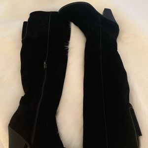 Real suede over the knee boots